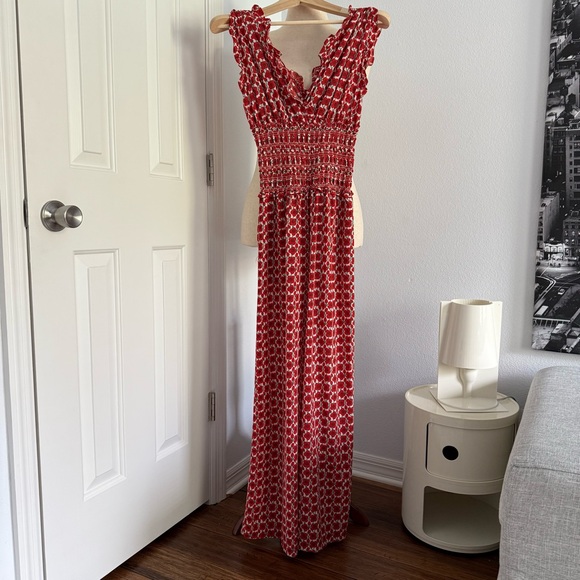 Red Floral Sleeveless Jumpsuit Max Studio London